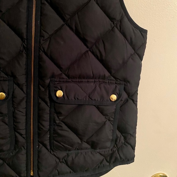 J. Crew navy quilted down vest gold accents Small - Picture 4 of 10